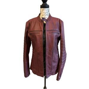 NWT Z1R Women’s Burgundy Wine 100% Genuine Leather Jacket Size M DarkAcademia